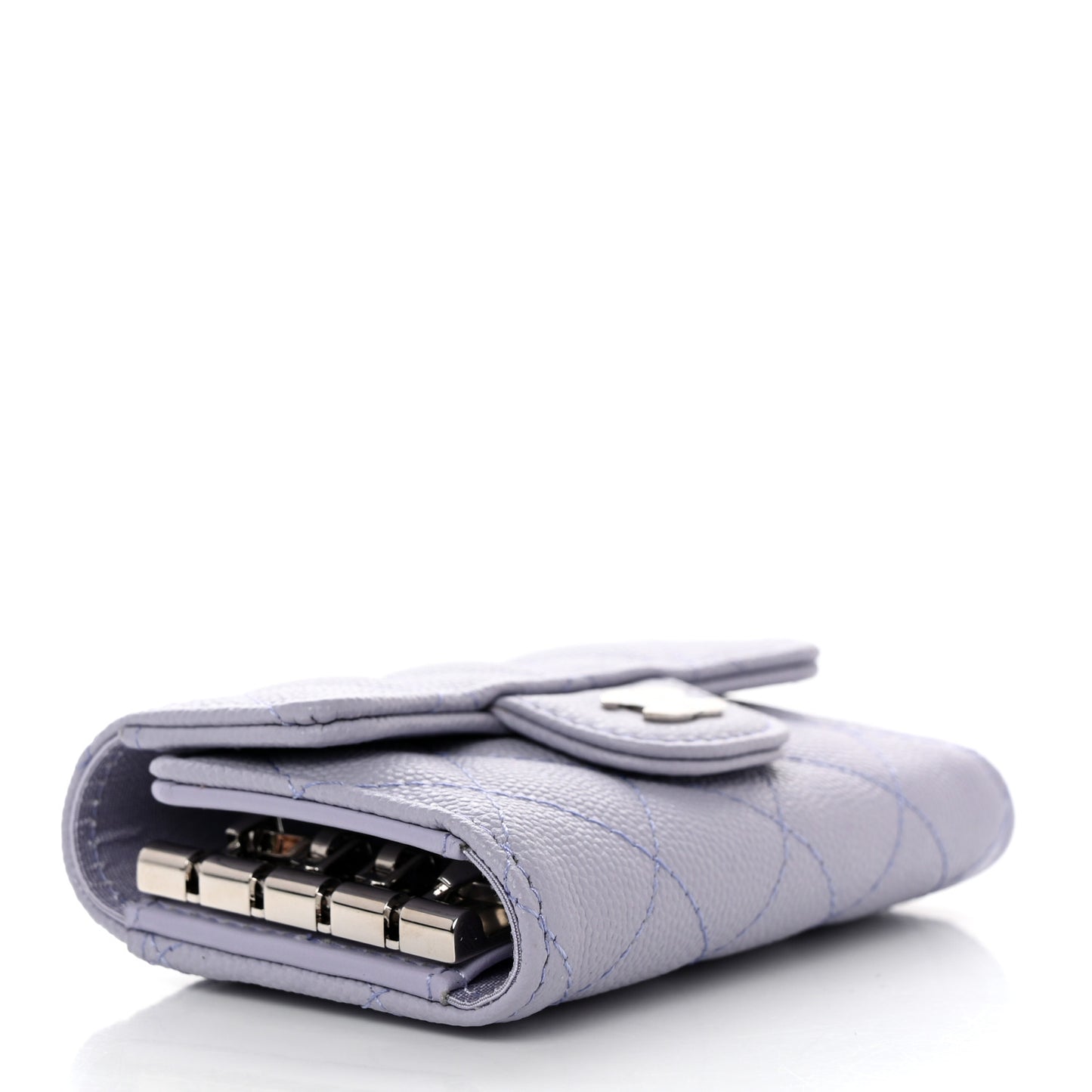 Caviar Quilted Classic 4 Key Holder Wallet Light Purple
