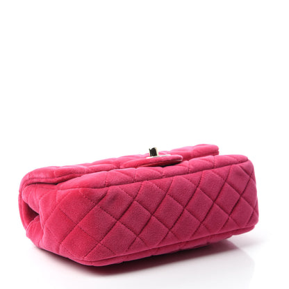Chanel Velvet Quilted Mini Rectangular Pearl Crush Flap Pink 4 of 11