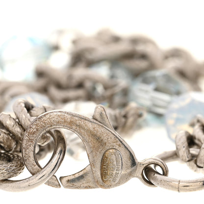 Chanel Metal Bead Crystal CC Charm Bracelet Silver 4 of 4
