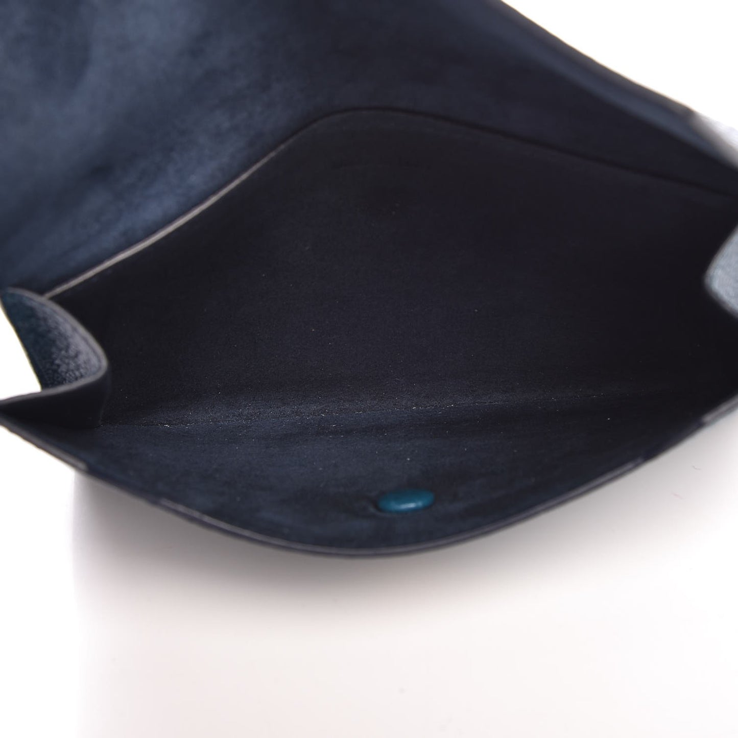 Crisped Calfskin Tie Knot Companion Pouch Blue Denim