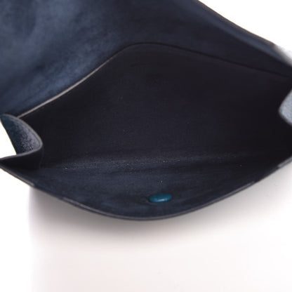 Celine Crisped Calfskin Tie Knot Companion Pouch Blue Denim 5 of 7