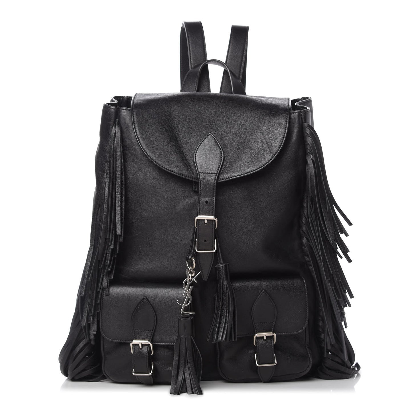 Calfskin Fringe Festival Backpack Black