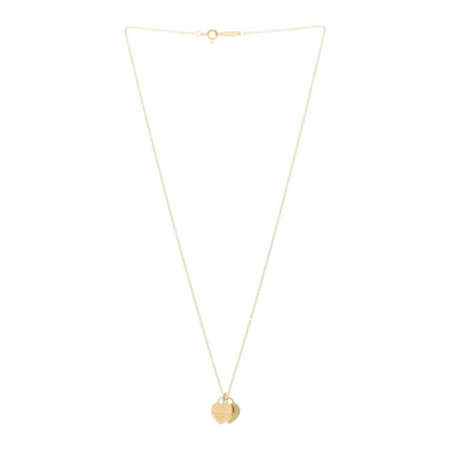 Tiffany 18K Yellow Gold Return to Tiffany Mini Double Heart Tag Pendant Necklace 3 of 5