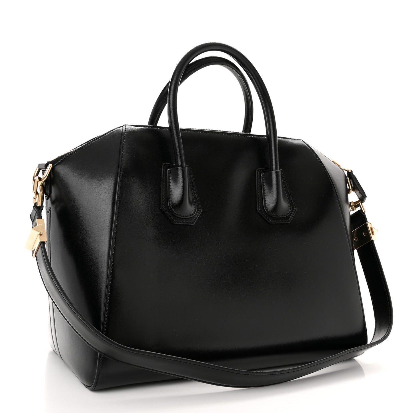 Shiny Lord Calfskin Medium Antigona Black