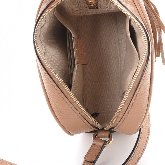 Pebbled Calfskin Small Soho Disco Bag Rose Beige