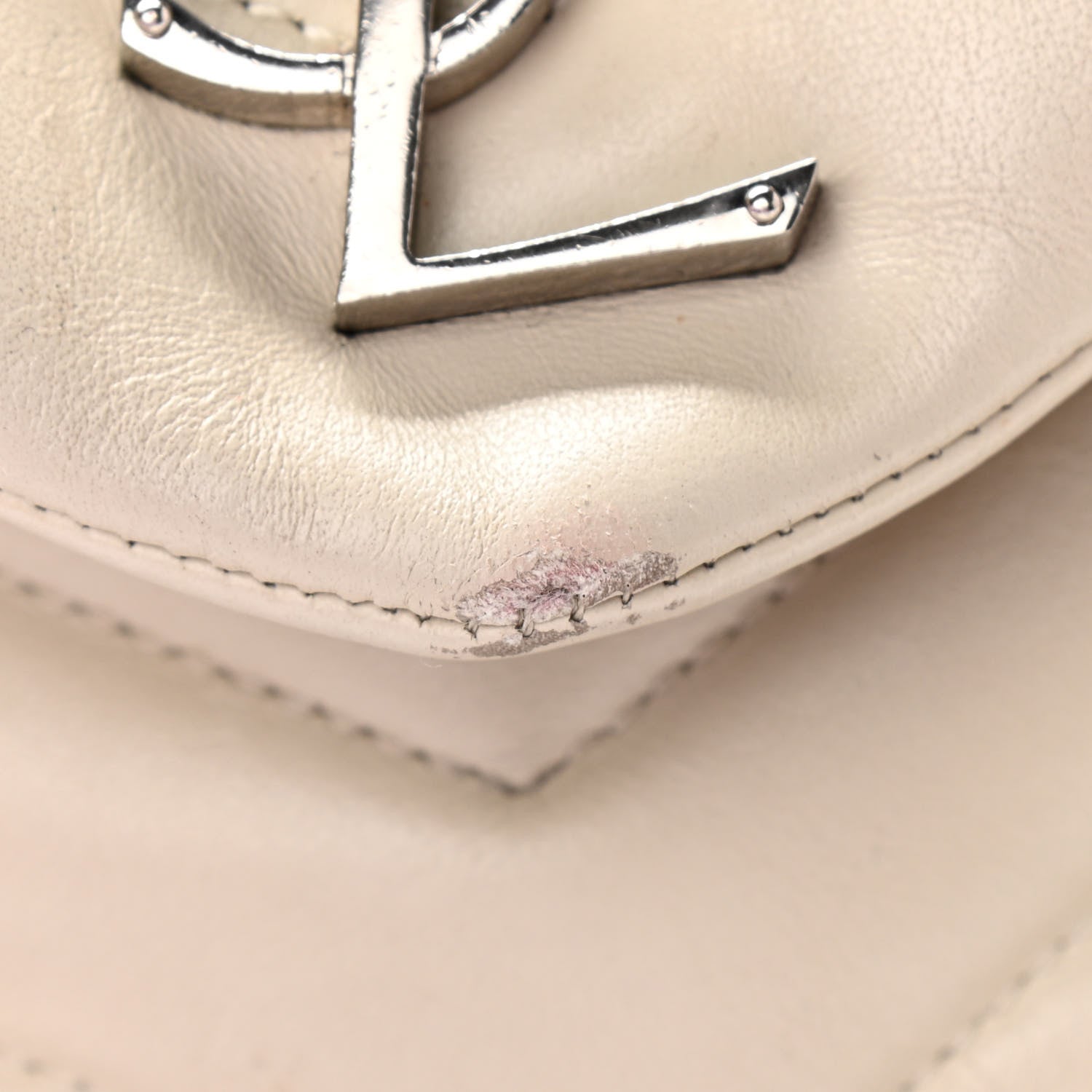 Saint Laurent Calfskin Y Quilted Monogram Medium Loulou Chain Satchel Nude Powder 14 of 14