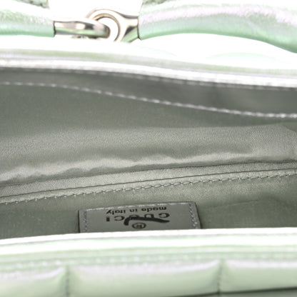Gucci Iridescent Nappa Vertical Matelasse Small Maxi Horsebit Chain Shoulder Bag Iridescent Salvy Green 5 of 12