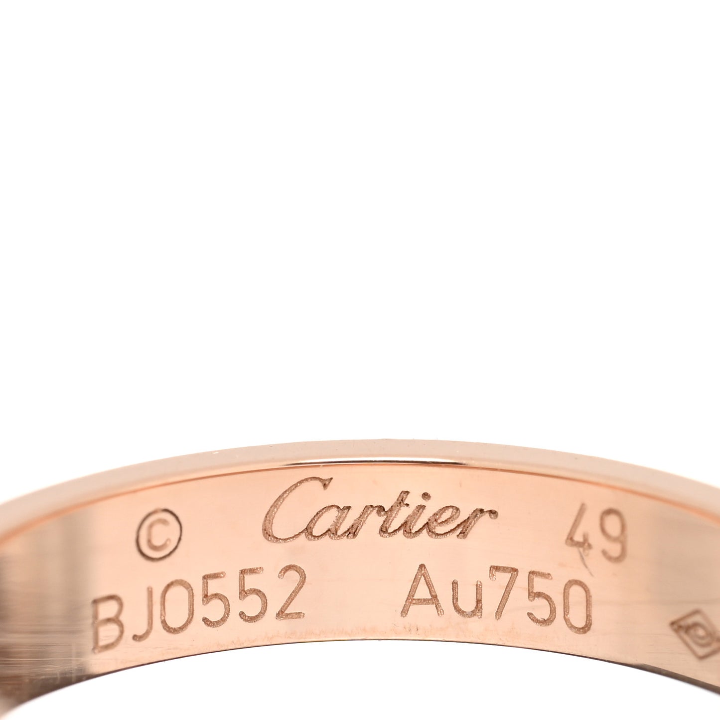 18K Pink Gold 3.5mm LOVE Wedding Band Ring 49 5