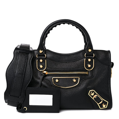 Balenciaga Chevre Gold Metallic Edge Hardware Mini City Black 1 of 10