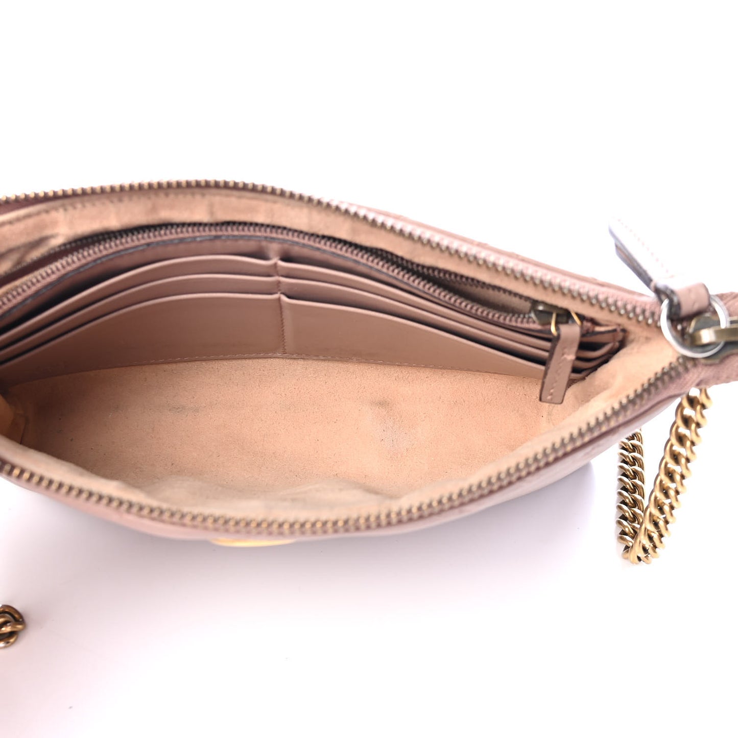 Calfskin Matelasse Mini GG Marmont Chain Bag Porcelain Rose