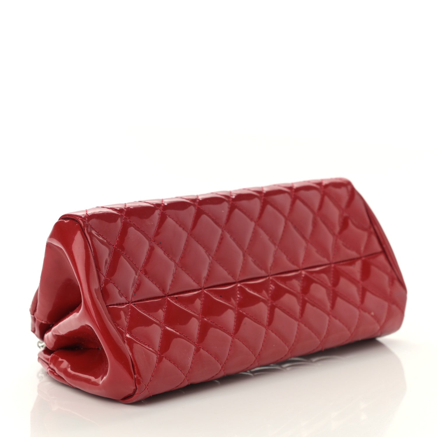 Chanel Patent Quilted Small Just Mademoiselle Bowling Bag Red 4 of 11