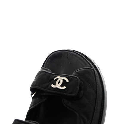 Chanel Mixed Fibers Velcro Dad Sandals 39.5 Black 9 of 15