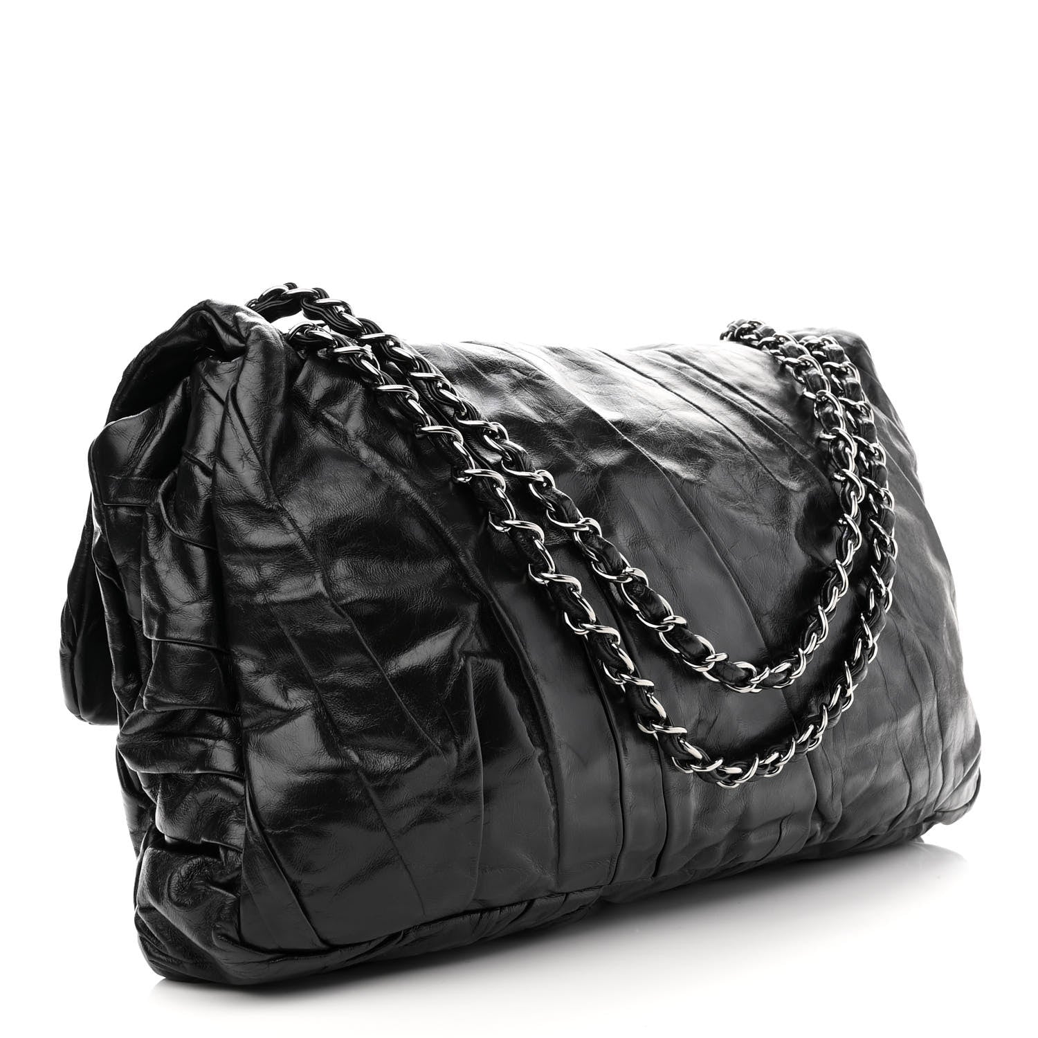 Chanel Glazed Calfskin Twisted Maxi Flap Black 3 of 10