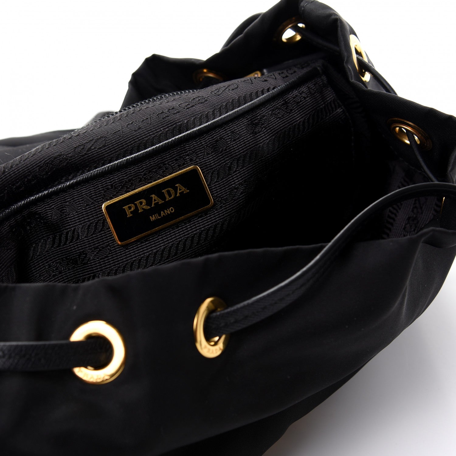Prada Tessuto Nylon Saffiano Robot Backpack Black Mimosa 7 of 7