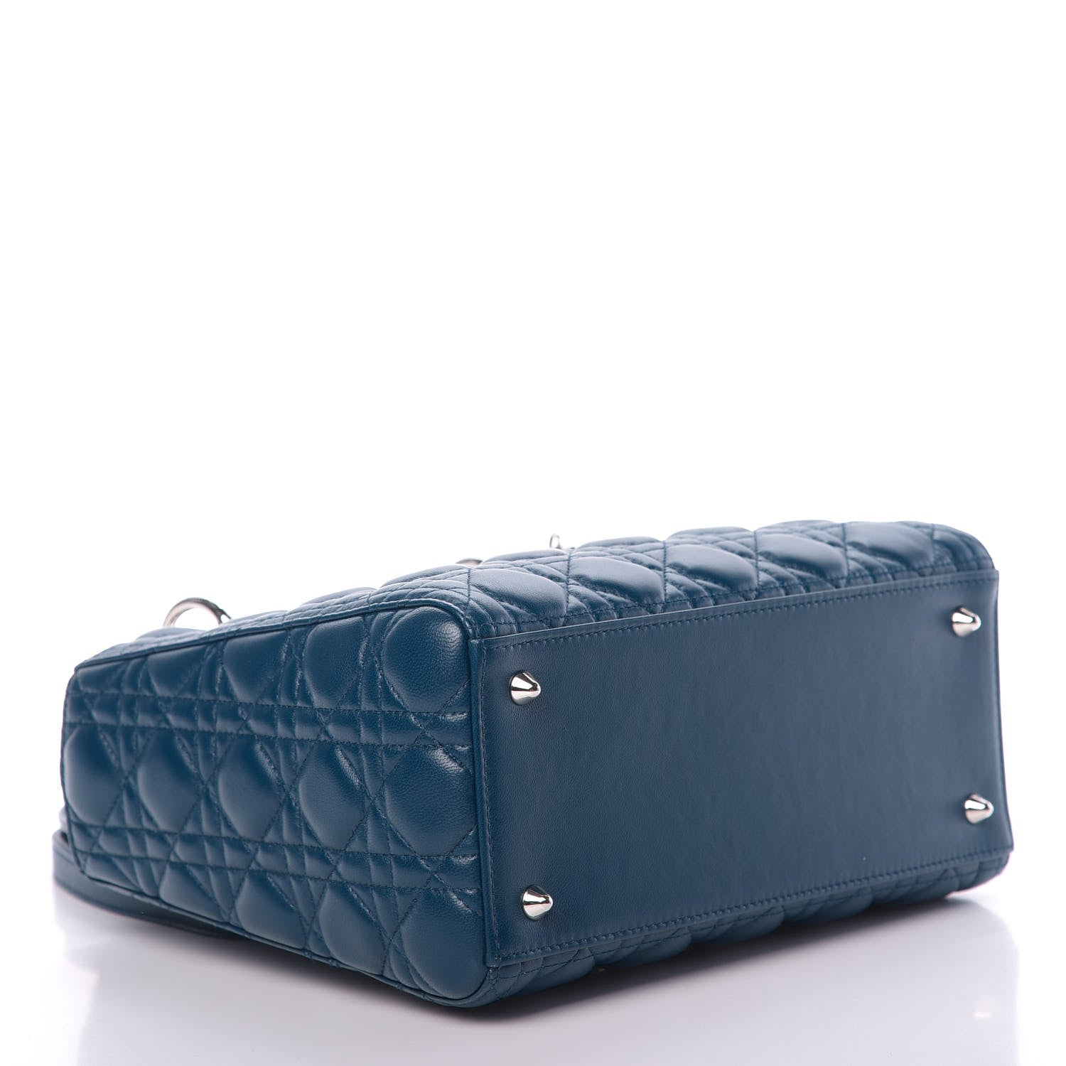 Christian Dior Lambskin Cannage Medium Lady Dior Blue 4 of 12