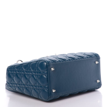 Christian Dior Lambskin Cannage Medium Lady Dior Blue 4 of 12