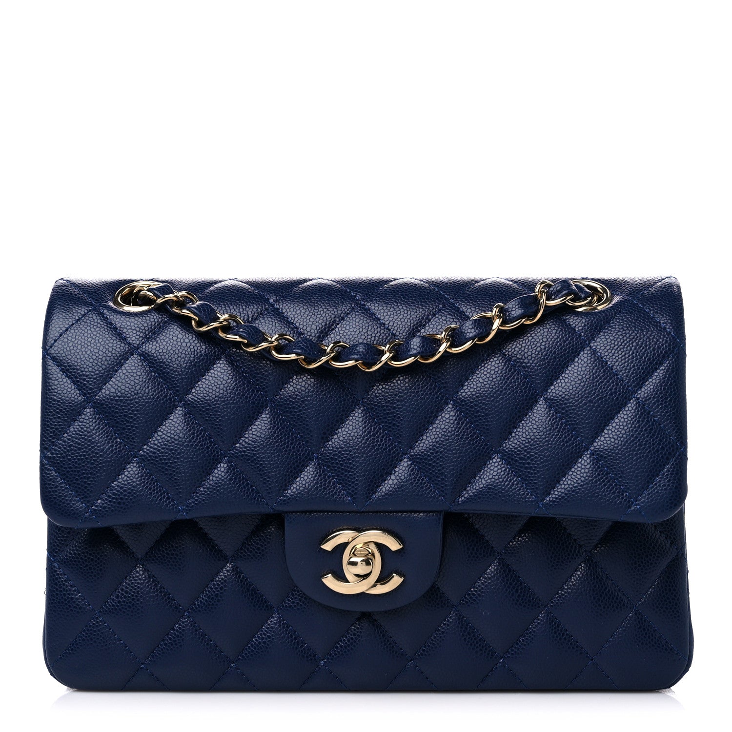 Chanel Caviar Quilted Small Double Flap Navy 1 of 13