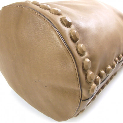 FASHIONPHILE MARNILeatherStudTrimmedShoulderBagLightChocolate 5 of 9