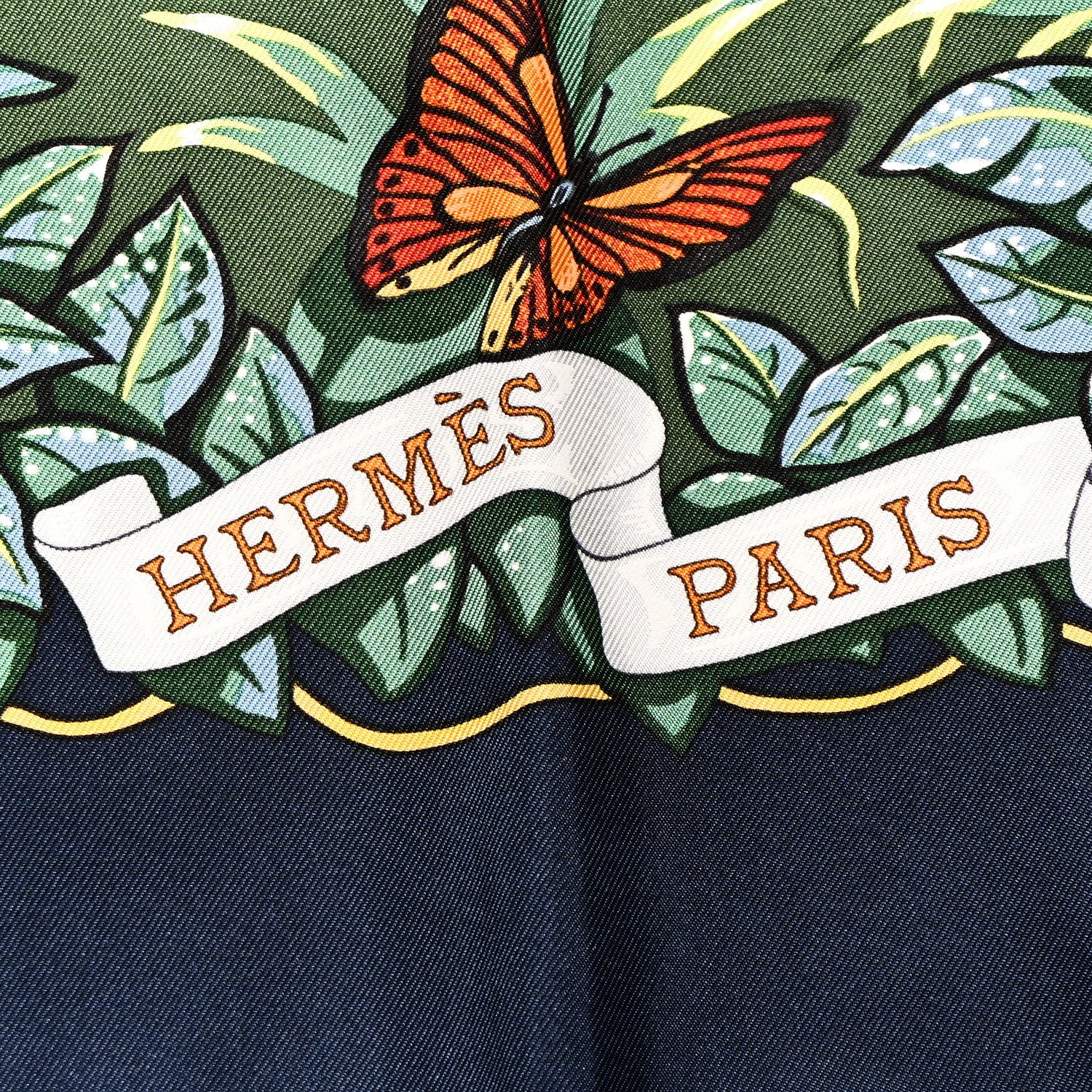 Hermes Silk Jungle Love Scarf 90 Marine Vert Orange 2 of 6