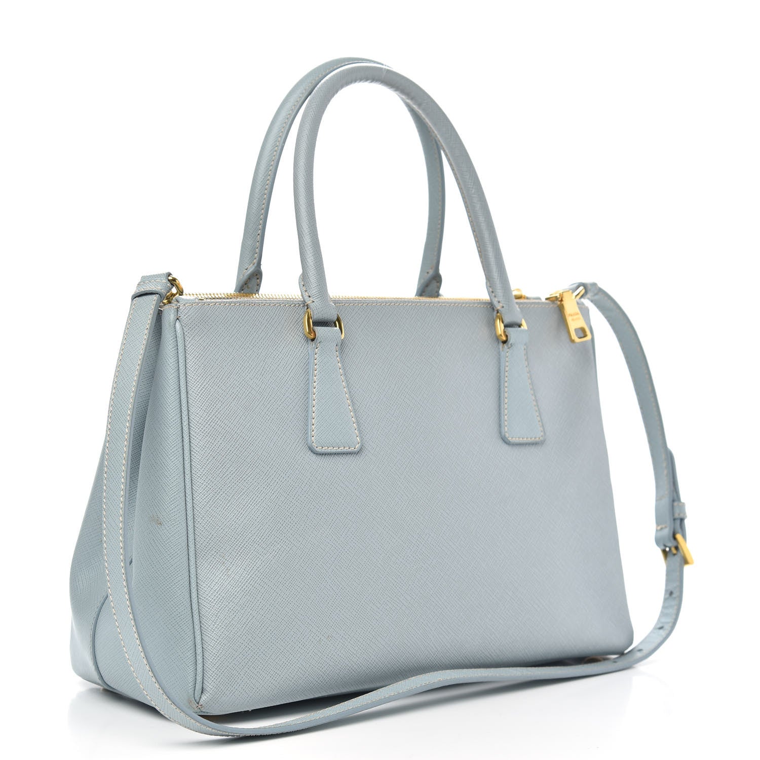 Prada Saffiano Small Galleria Double Zip Tote Lago 3 of 14