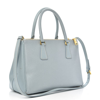 Prada Saffiano Small Galleria Double Zip Tote Lago 3 of 14