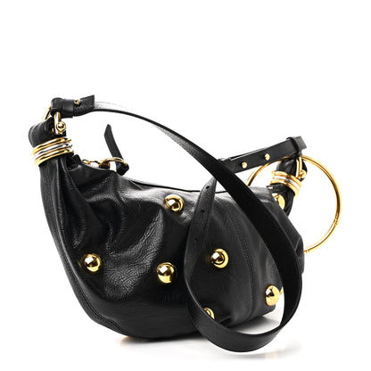 Chloe Calfskin Studded Small Bracelet Hobo Bag Black 3 of 10