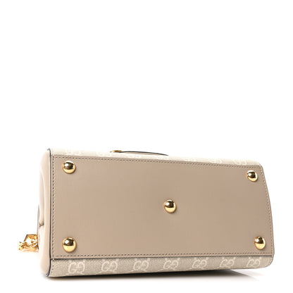 Gucci GG Supreme Monogram Azalea Calfskin Mini Horsebit 1955 Top Handle Flap Bag Beige Mystic White Oatmeal 4 of 10