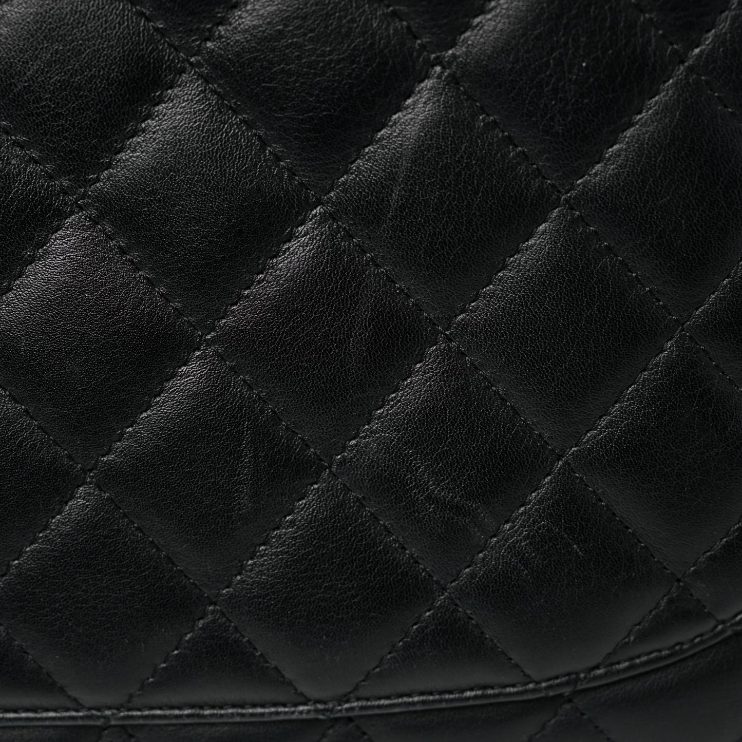 Calfskin Quilted Large Cambon Tote Black