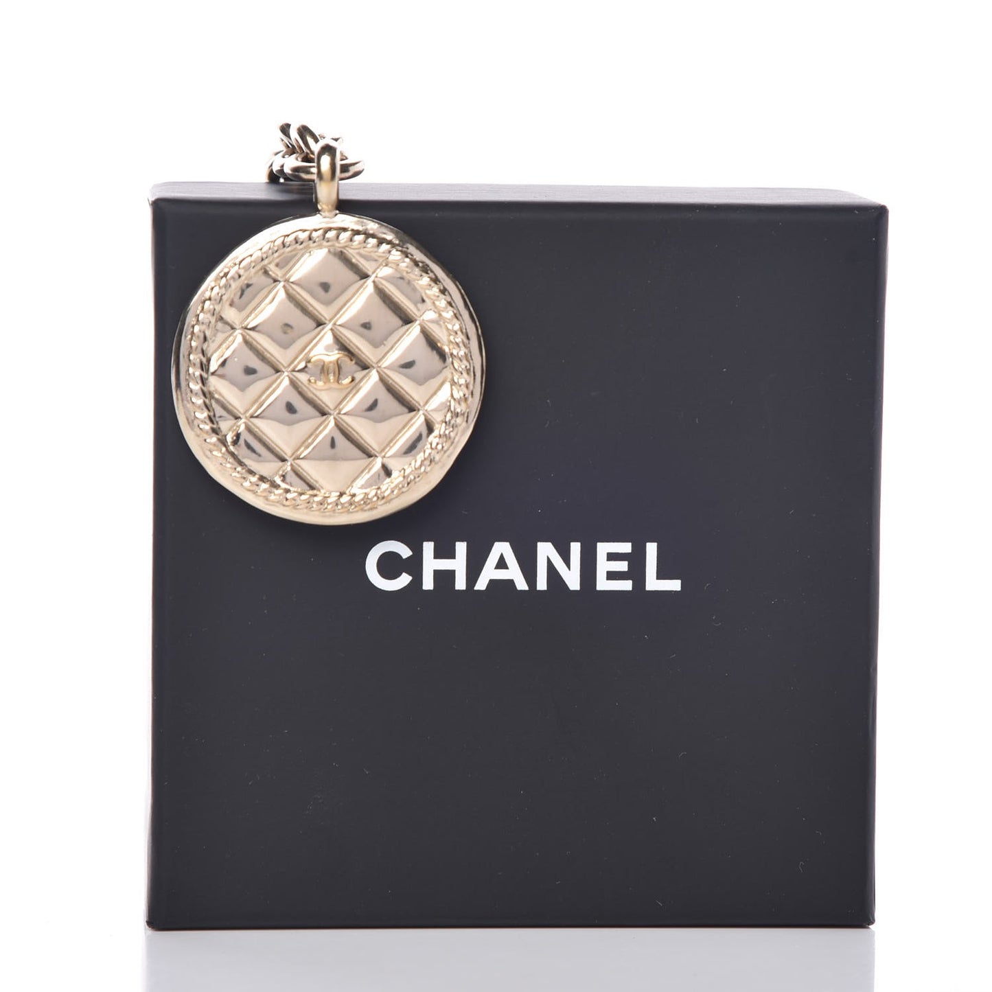 Quilted CC Key Chain Gold