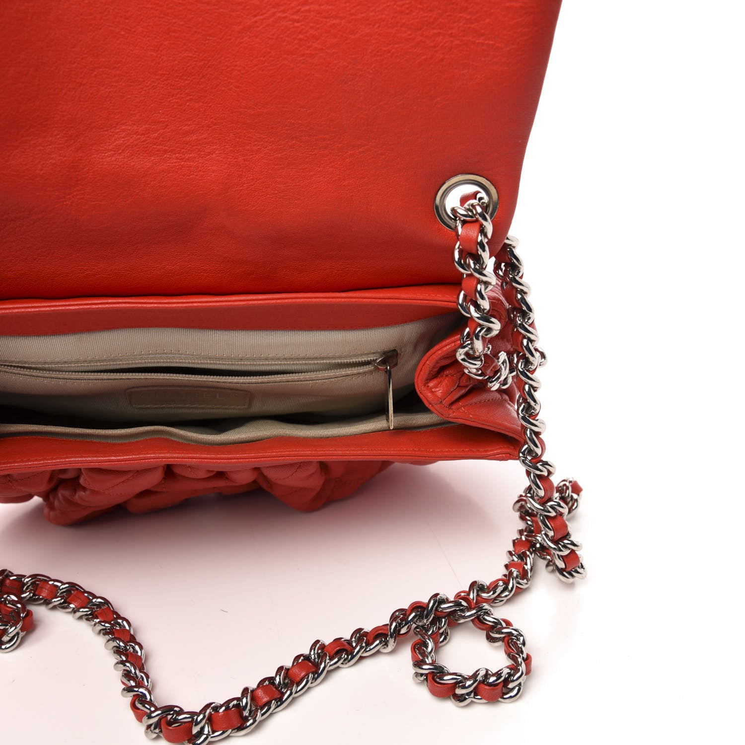 Chanel Washed Lambskin Medium Chain Around Messenger Red 7 of 9