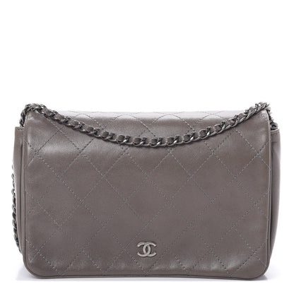 Chanel Calfskin Diamond Stitched Flap Grey 1 of 11