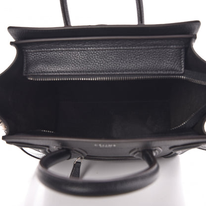 Celine Drummed Calfskin Nano Luggage Black 5 of 8