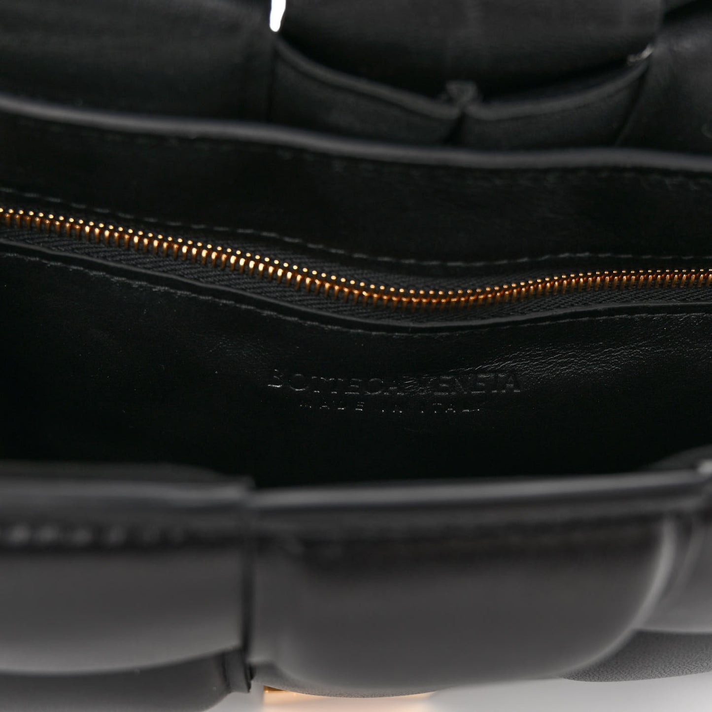 Lambskin Maxi Intreccio Padded Chain Cassette Crossbody Bag Black