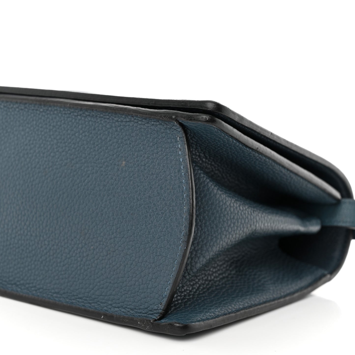 Grained Calfskin Medium Barcelona Shoulder Bag Indigo