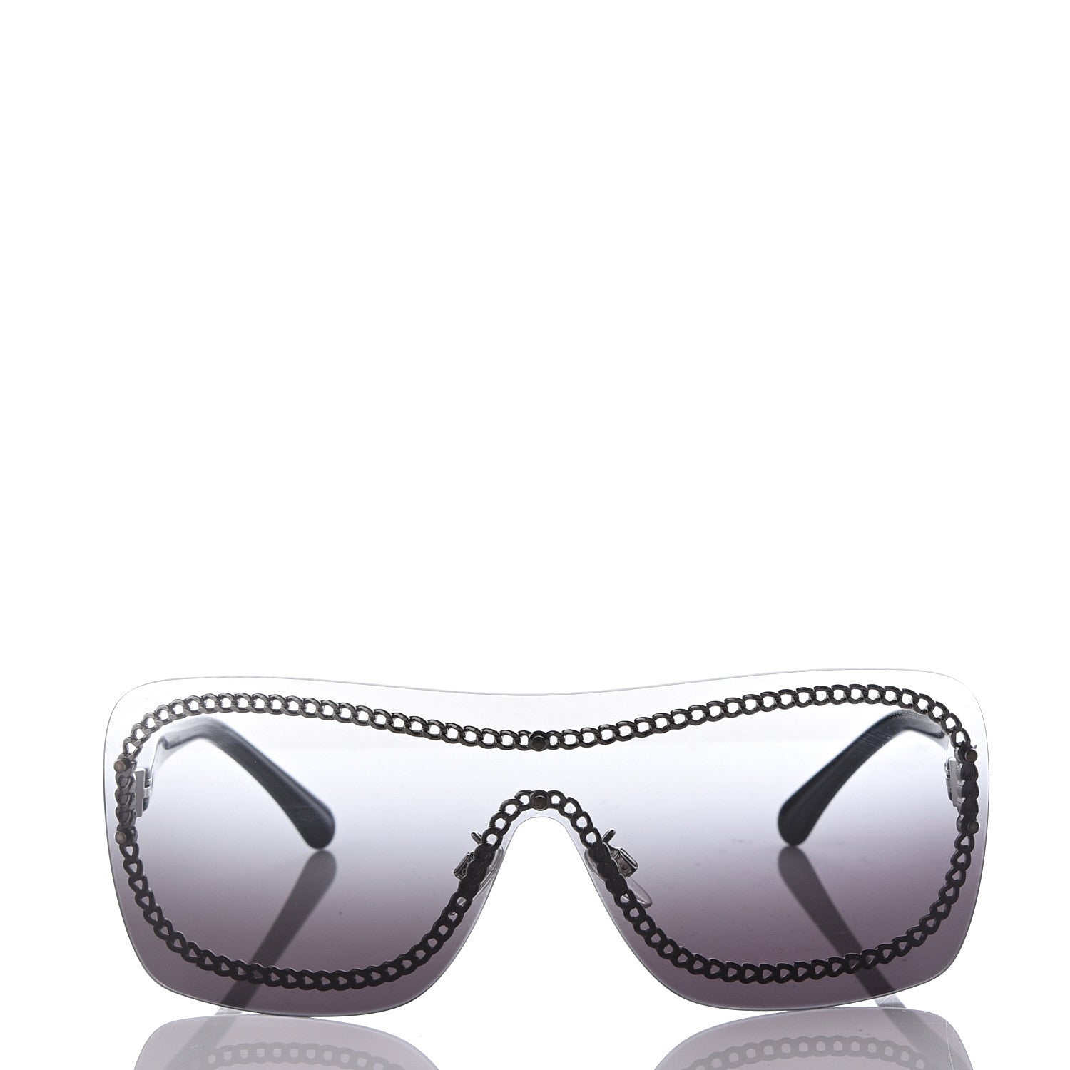 Chanel Rimless Shield Sunglasses 4243 Gradient Gray Black 2 of 8