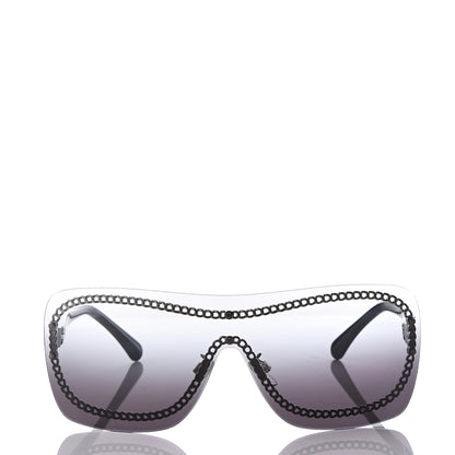 Chanel Rimless Shield Sunglasses 4243 Gradient Gray Black 2 of 8