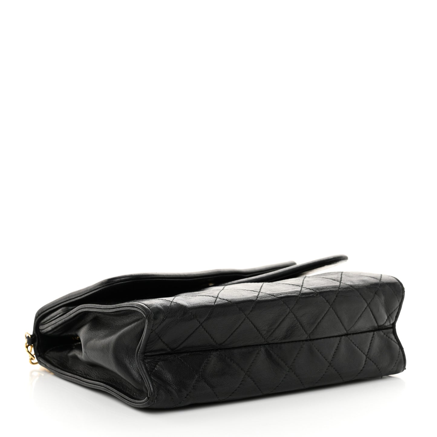 Quilted CC Tassel Flap Bag Black