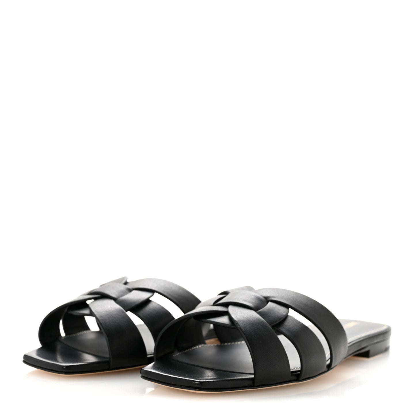 Calfskin Tribute 05 Slide Sandals 36.5 Black