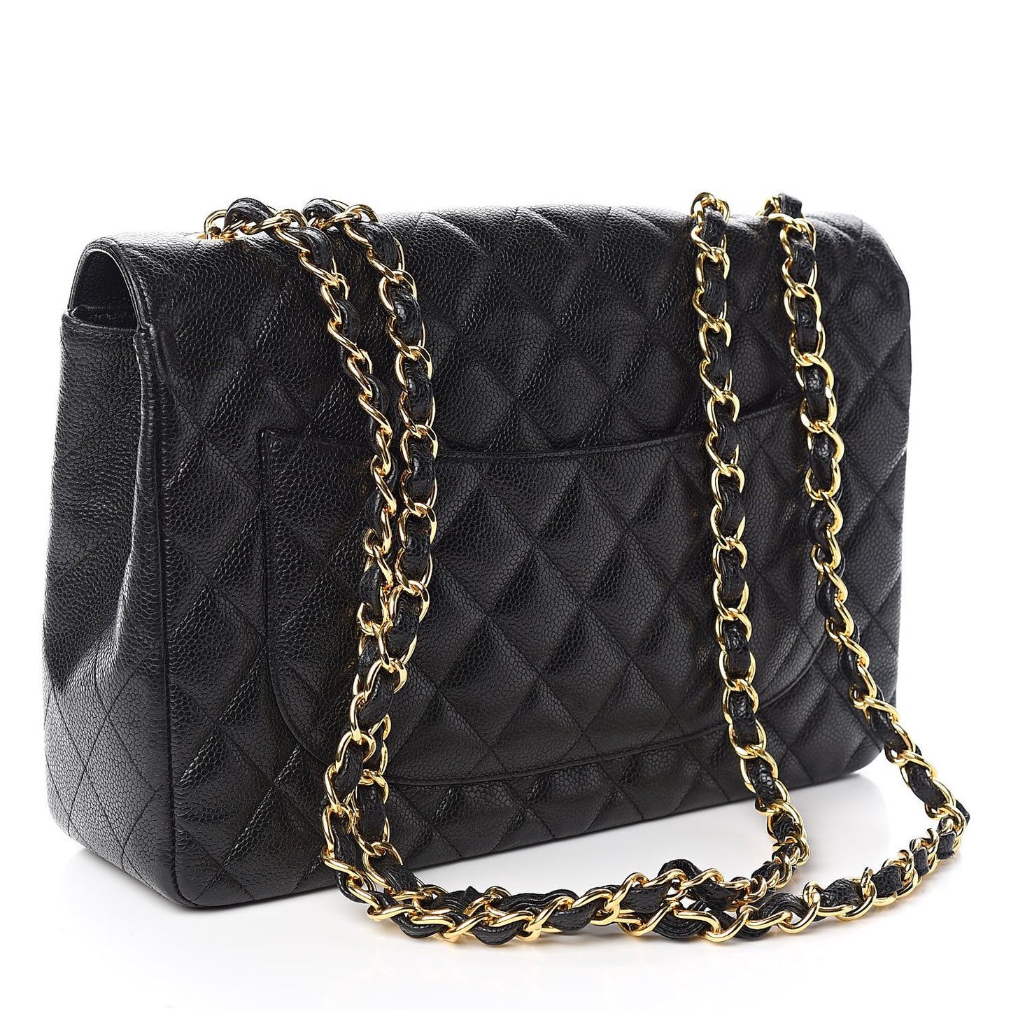 Caviar Quilted Jumbo Single Flap Black