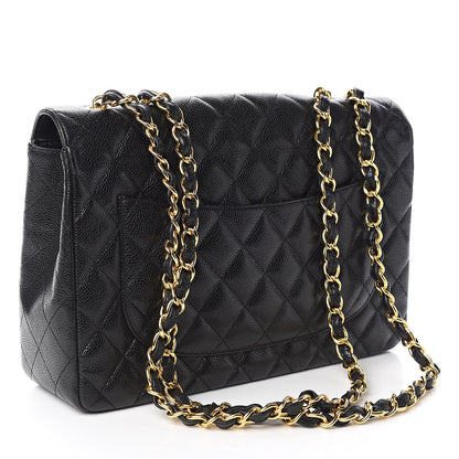 Chanel Caviar Quilted Jumbo Single Flap Black 3 of 10