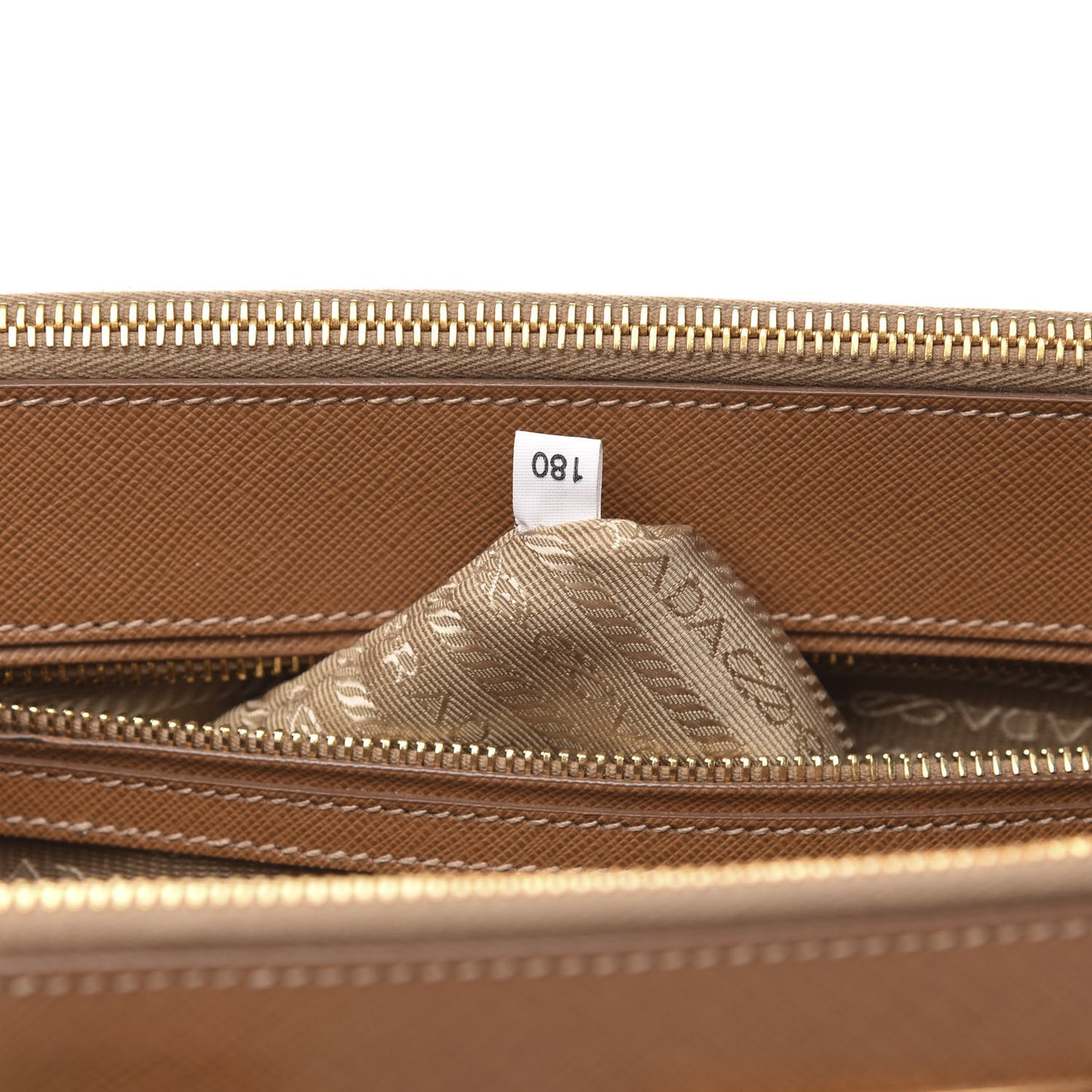 Saffiano Medium Galleria Double Zip Tote Caramel