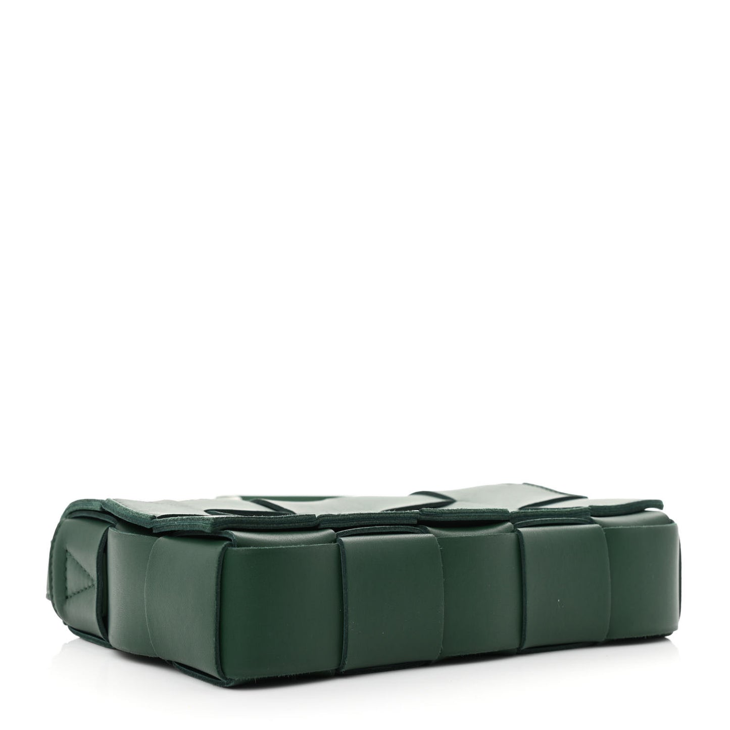 Lambskin Maxi Intrecciato Cassette Crossbody Bag Raintree Green