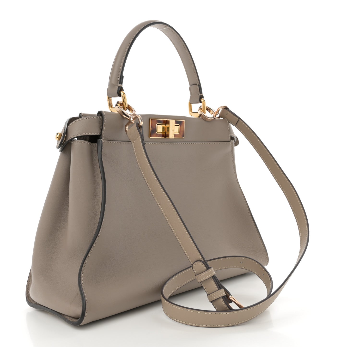 Vitello Seta Plexiglass Tortoise Medium Peekaboo Iconic Satchel Tortora