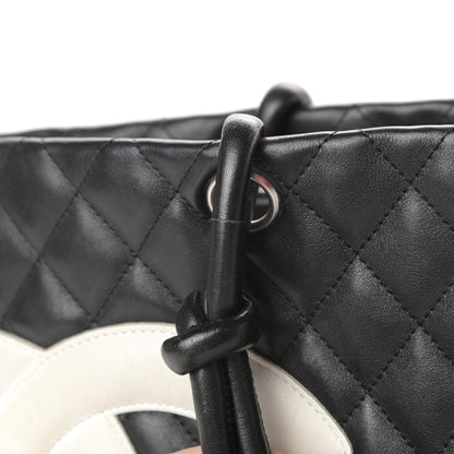 Chanel Calfskin Quilted Large Cambon Tote Black White 17 of 17