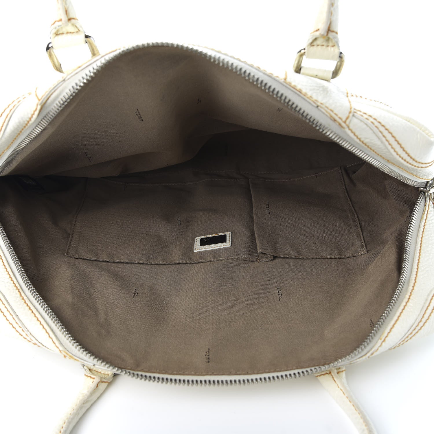 Fendi Grained Calfskin Large B Mix Tote White 4 of 11