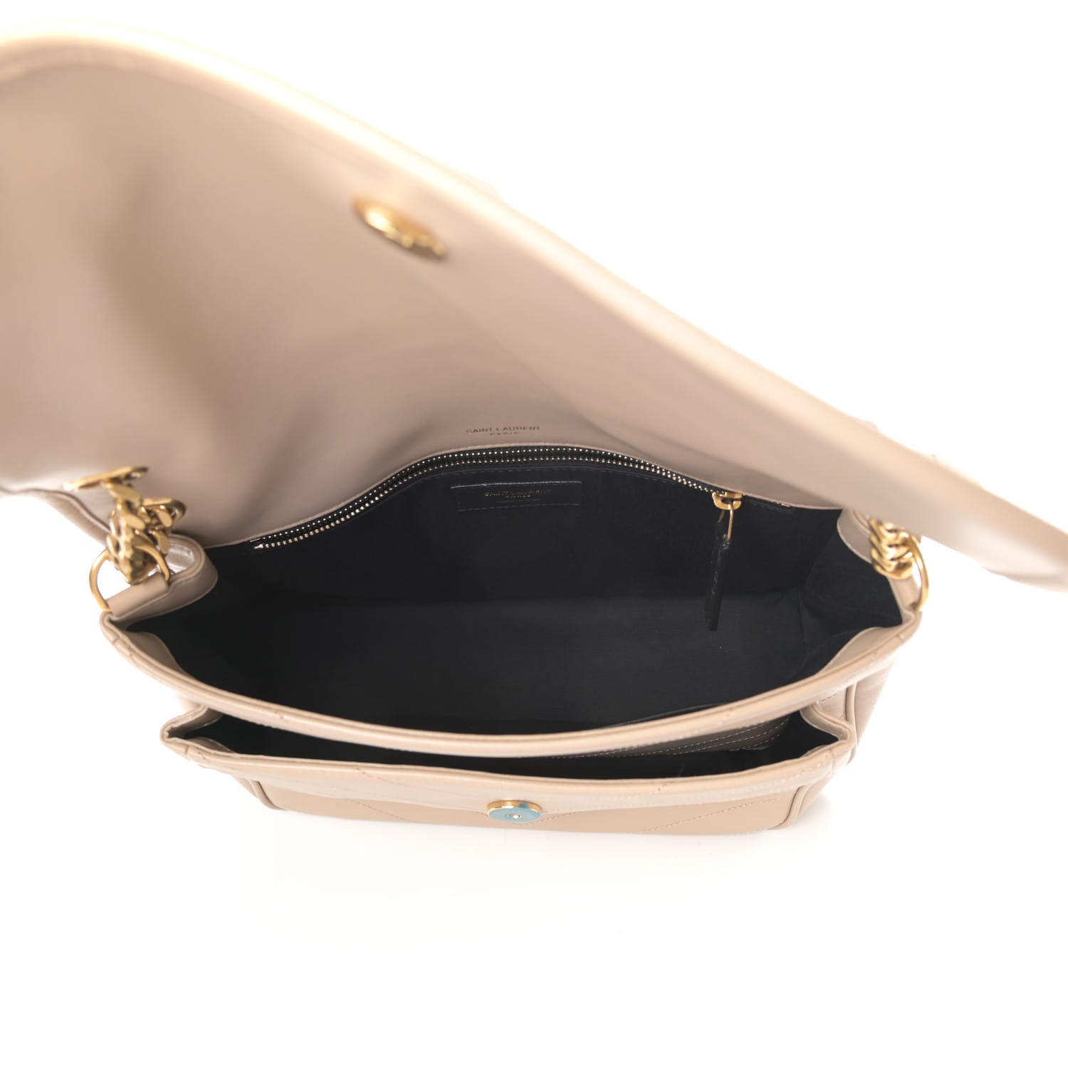 Saint Laurent Lambskin Matelasse Monogram Medium Niki Chain Satchel Dark Beige 5 of 9