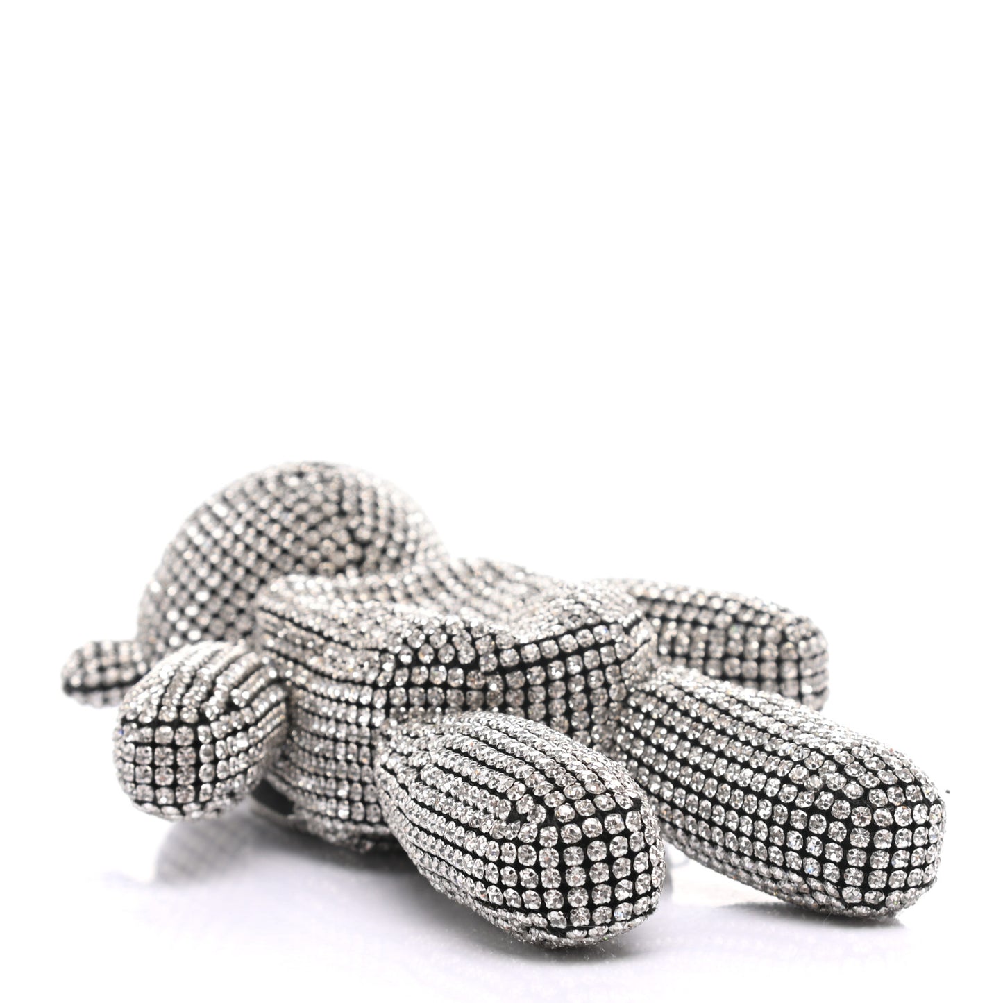 Crystal Mesh Beiress Wristlet White