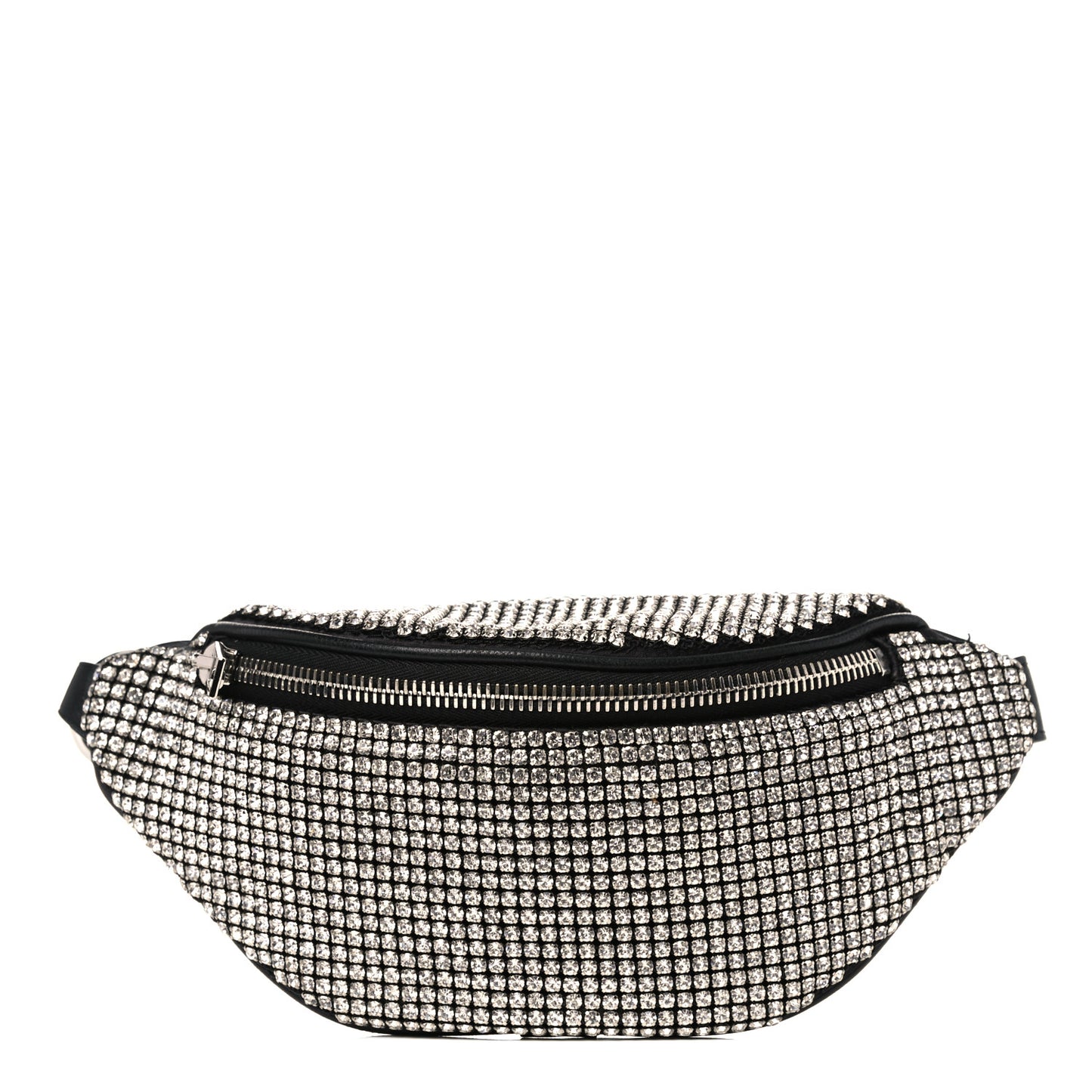 Rhinestone Mesh Mini Attica Belt Bag Black