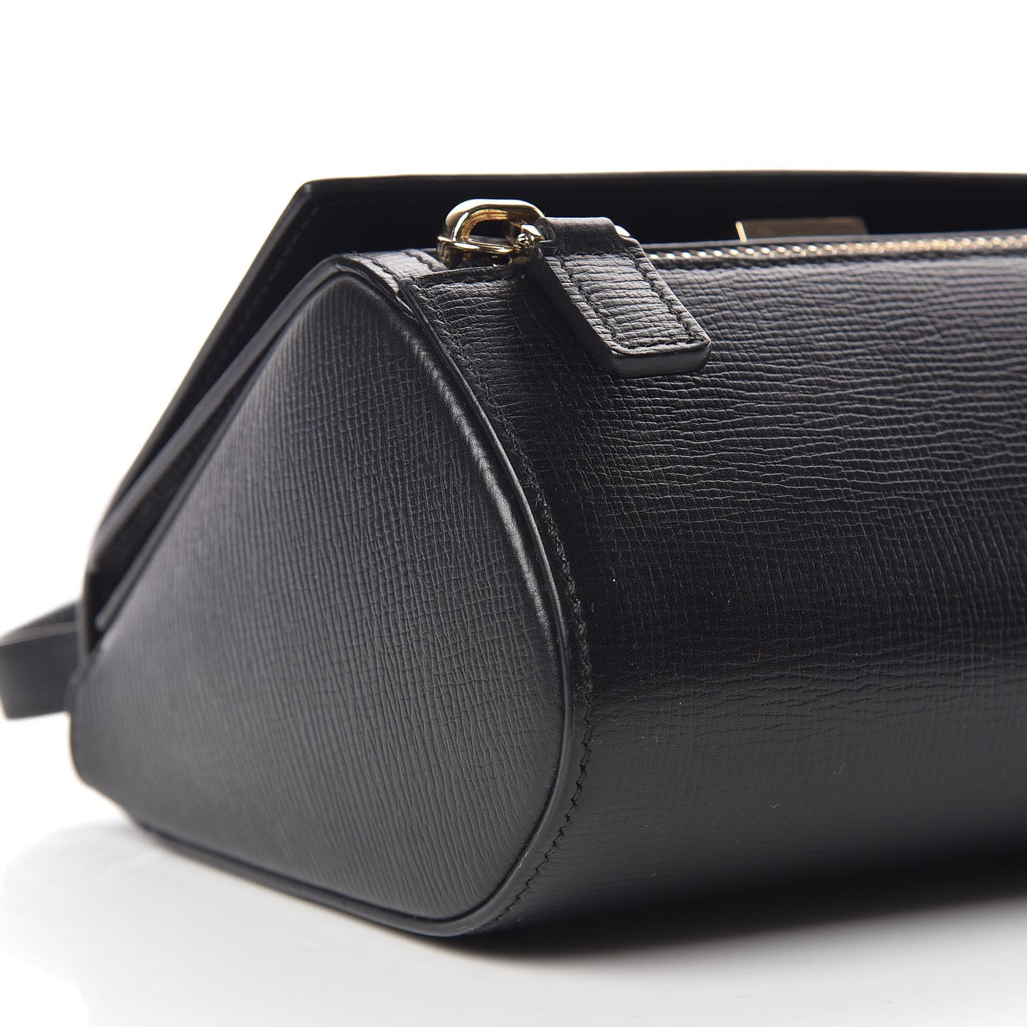 Textured Calfskin Mini Pandora Box Crossbody Bag Black