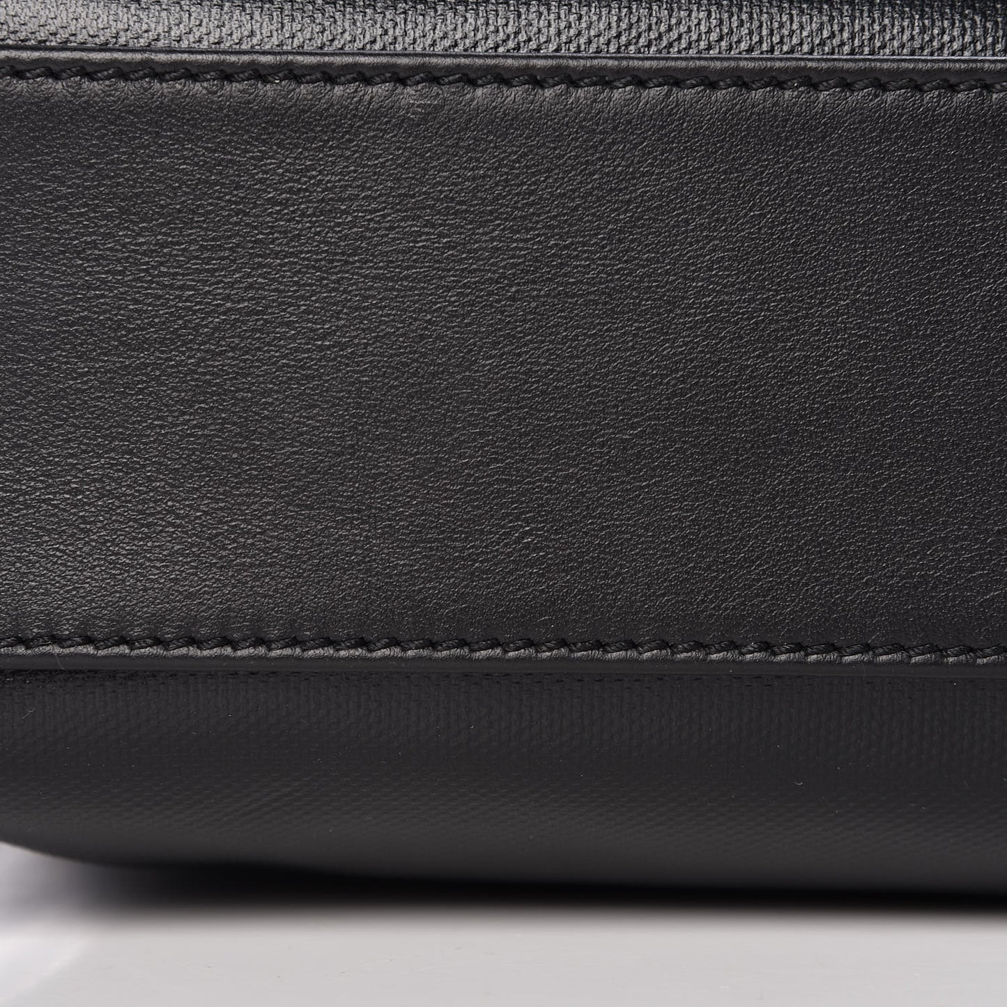 Calfskin Coated Canvas Logo Panel Messenger Black